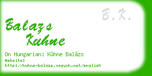 balazs kuhne business card