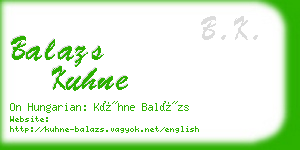 balazs kuhne business card